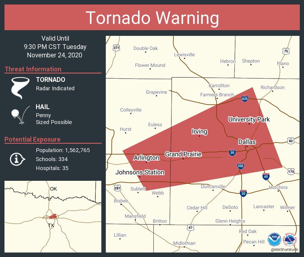 Nws Fort Worth Tornado Warning Including Dallas Tx Arlington Tx Irving Tx Until 9 30 Pm Cst