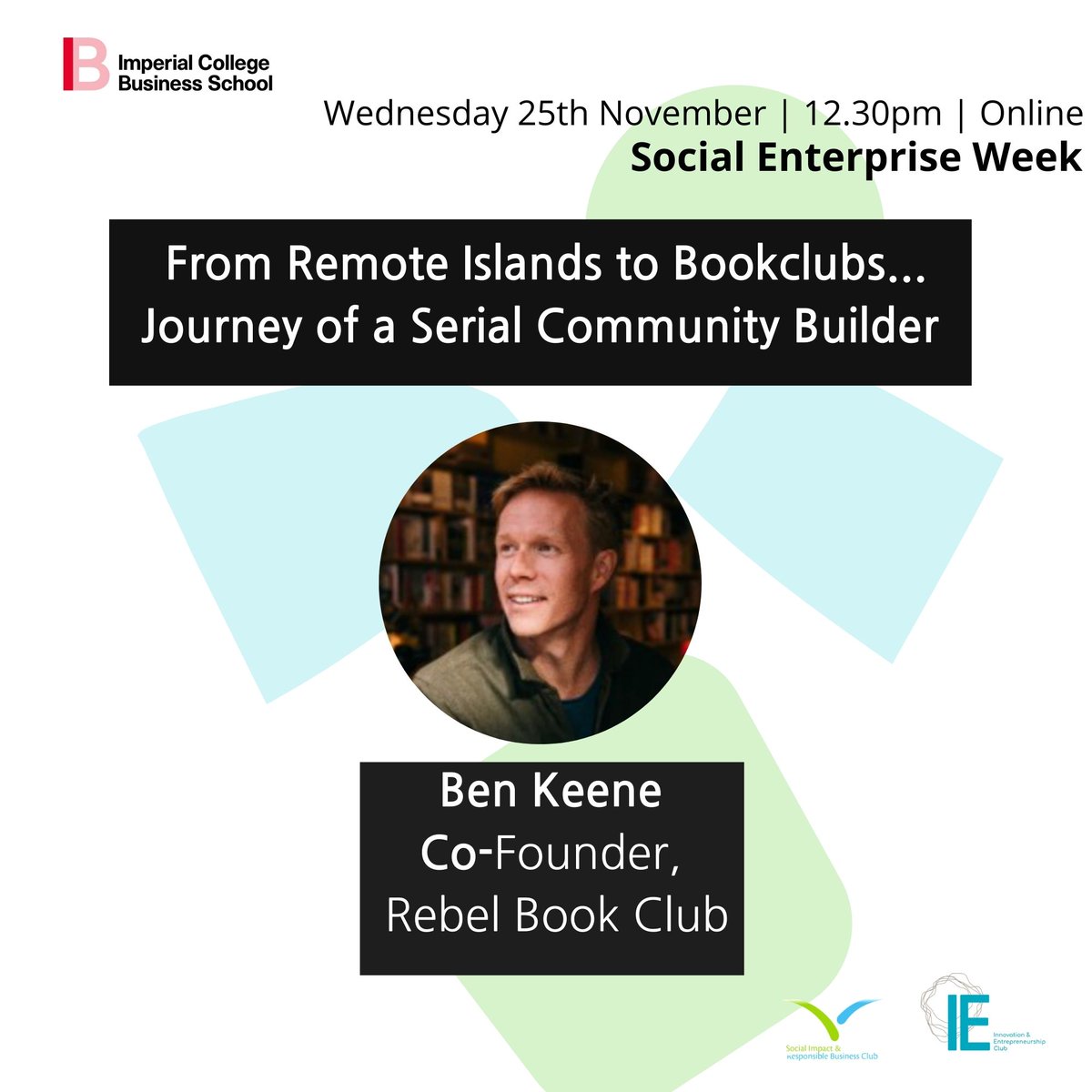 Day 3 of #SocialEnterpriseWeek!

Join the interactive workshop with <a href="/benkeene/">Ben Keene</a> from <a href="/rebelbookclub/">Rebel Book Club</a> today, Nov 25 @ 12:30pm GMT

Ben will share his experience of moving from 'just an idea' to a business with social impact + tips on how to build a community.

bit.ly/SOCIALENTERPRI…