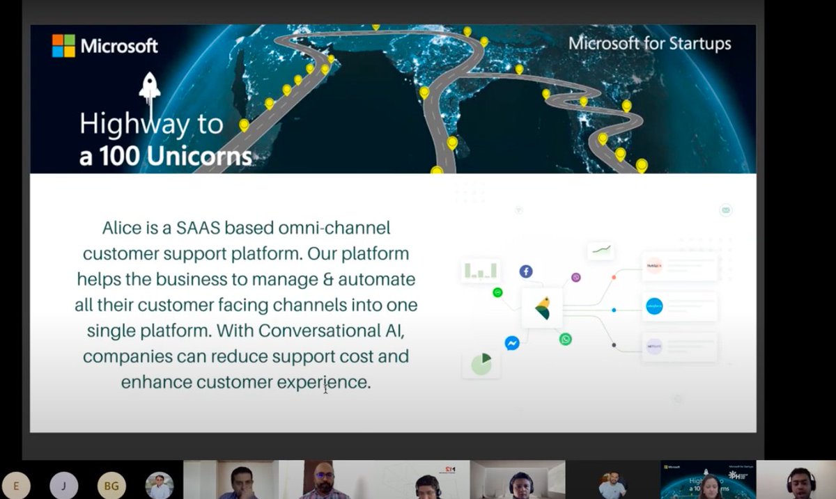 GenforIndia's tweet photo. "“Each year businesses lose $75 Billion in poor customer service. Alice Labs is democratizing the whole customer service experience with conversational AI” - Shuvo, Founder and CEO of ALICE Labs 

#Highwaytoa100Unicorns #msft4startups #PHSW20" https://t.co/wDi9hoYgli