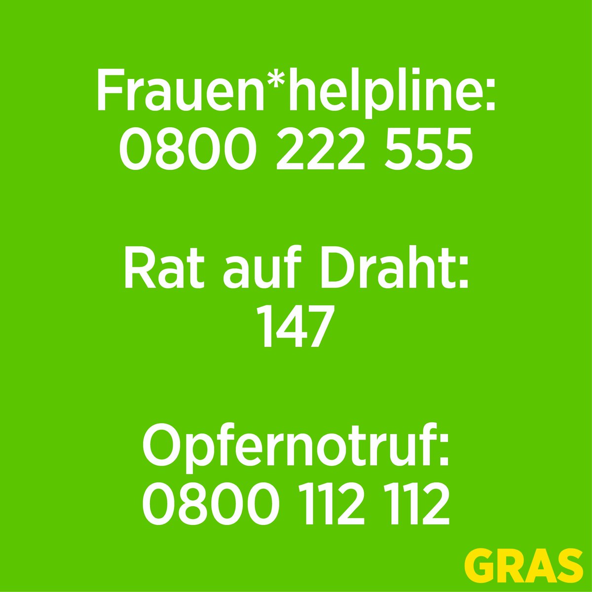 dieGRAS's tweet photo. Heute ist internationaler #TaggegenGewaltanFrauen*. In der EU ist jede fünfte Frau* ab ihrem 15. Lebensjahr von körperlicher oder sexueller Gewalt betroffen und noch immer wird diese Gewalt oft verharmlost oder victim blaming (Täter-Opfer-Umkehr) betrieben. 1/2 https://t.co/Rs3Bmf5DMt