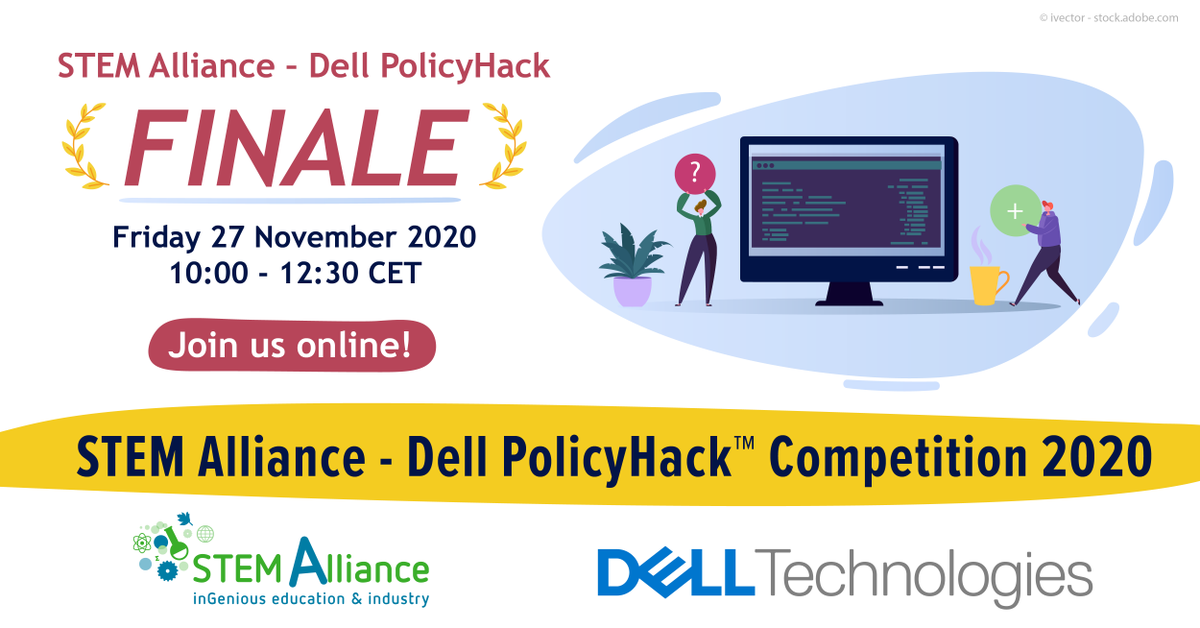 stemalliance_eu's tweet photo. Book your spot in the Finale of the STEM Alliance - #DellPolicyHack! Watch live the four finalists pitching their ideas on how to solve challenges in teachers' #STEM education practices & vote for your favourite idea and pitch! 🙌 @DellTech
More info: https://t.co/kPkyPdoIDh https://t.co/zYT4apzAWc