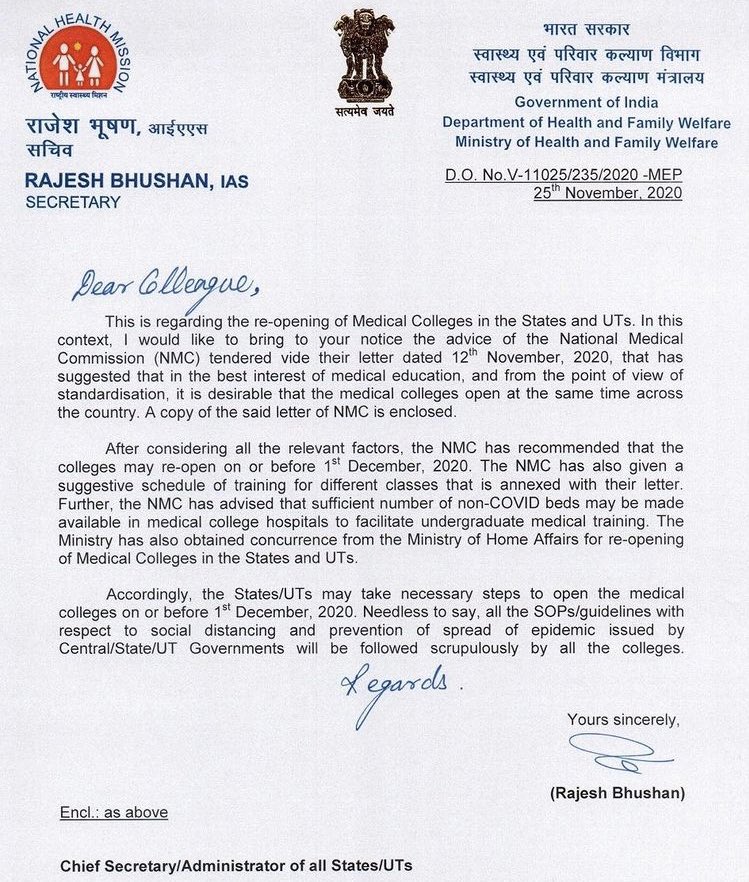DrDhruvchauhan's tweet photo. Finally all the medical colleges will restart from 1st December https://t.co/MWPJ2hgyus