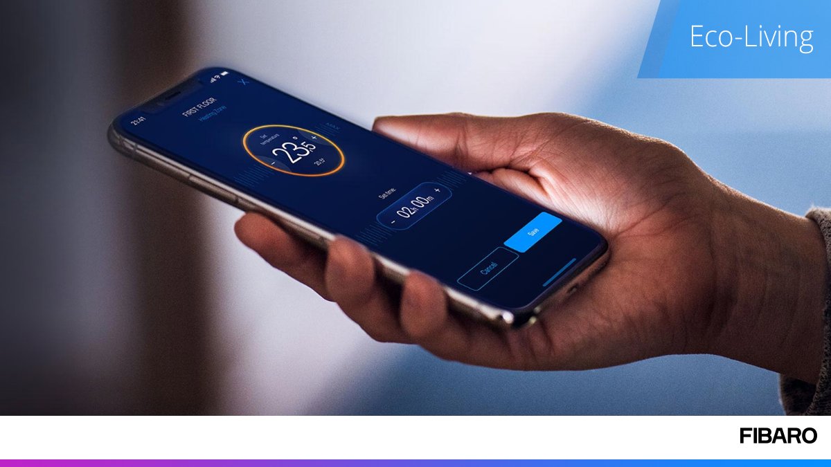Utilice la aplicación #FIBARO Home Center para gestionar la temperatura desde cualquier lugar del mundo y siempre vuelva a las condiciones perfectas de su hogar. buff.ly/2PZRX8a