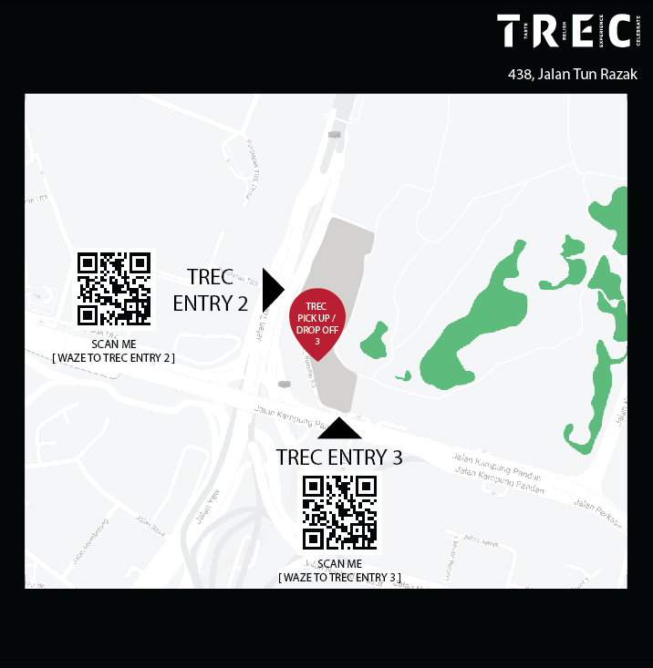 Your guide to TREC KL, Electric Boulevard, Hive, Terraces &amp; Alley block from pickup/dropoff 3.

We're now operating until 12.00am

Disclaimer: We would recommend to contact us to check if the restaurant opened before visiting TREC KL to avoid disappointment! 
#treckl #kualalumpur