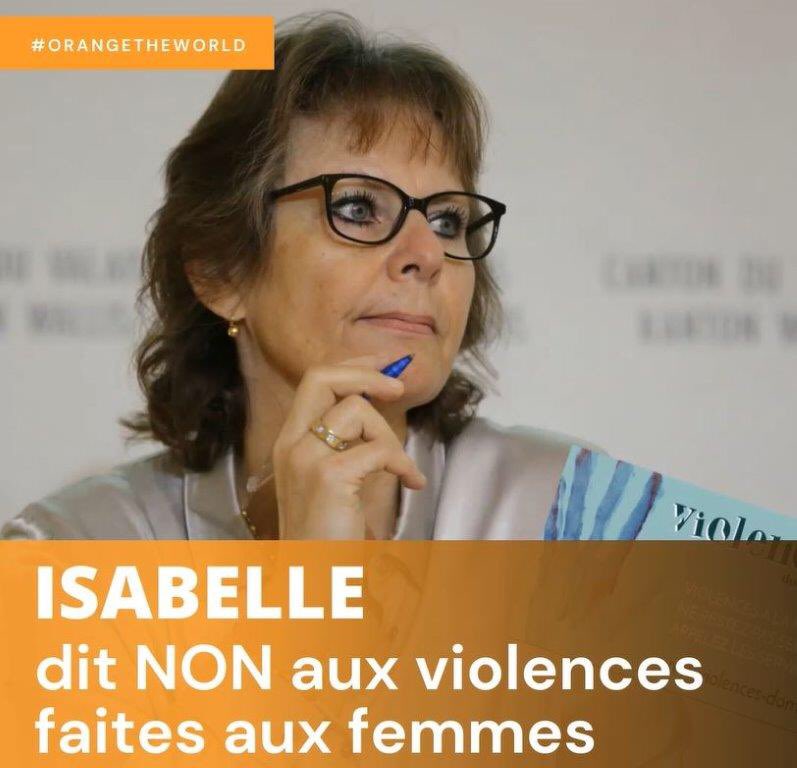 ZValais's tweet photo. Isabelle Darbellay, Cheffe du bureau de l’égalité et de la famille, s’associe au ZC Sion-Valais pour cette campagne de sensibilisation de l’ONU #orangetheworld #16days #zontasaysno #zontaclubsionvalais #zontadistrict30 #zontainternational #ocef https://t.co/aPcstY22Ww