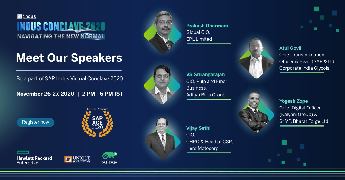 INDUS_Community's tweet photo. Join us at the #INDUSConclave2020 (https://t.co/bjYWg26YsO) to hear from a panel hosted by @vijaysethi11 on how the pandemic has created a slew of innovation in industries & what we can learn from the frontrunners #NavigateTheNewNormal @HPE @SUSE @SAPIndia @UniqueS15725260 https://t.co/6q8N6FXBvk