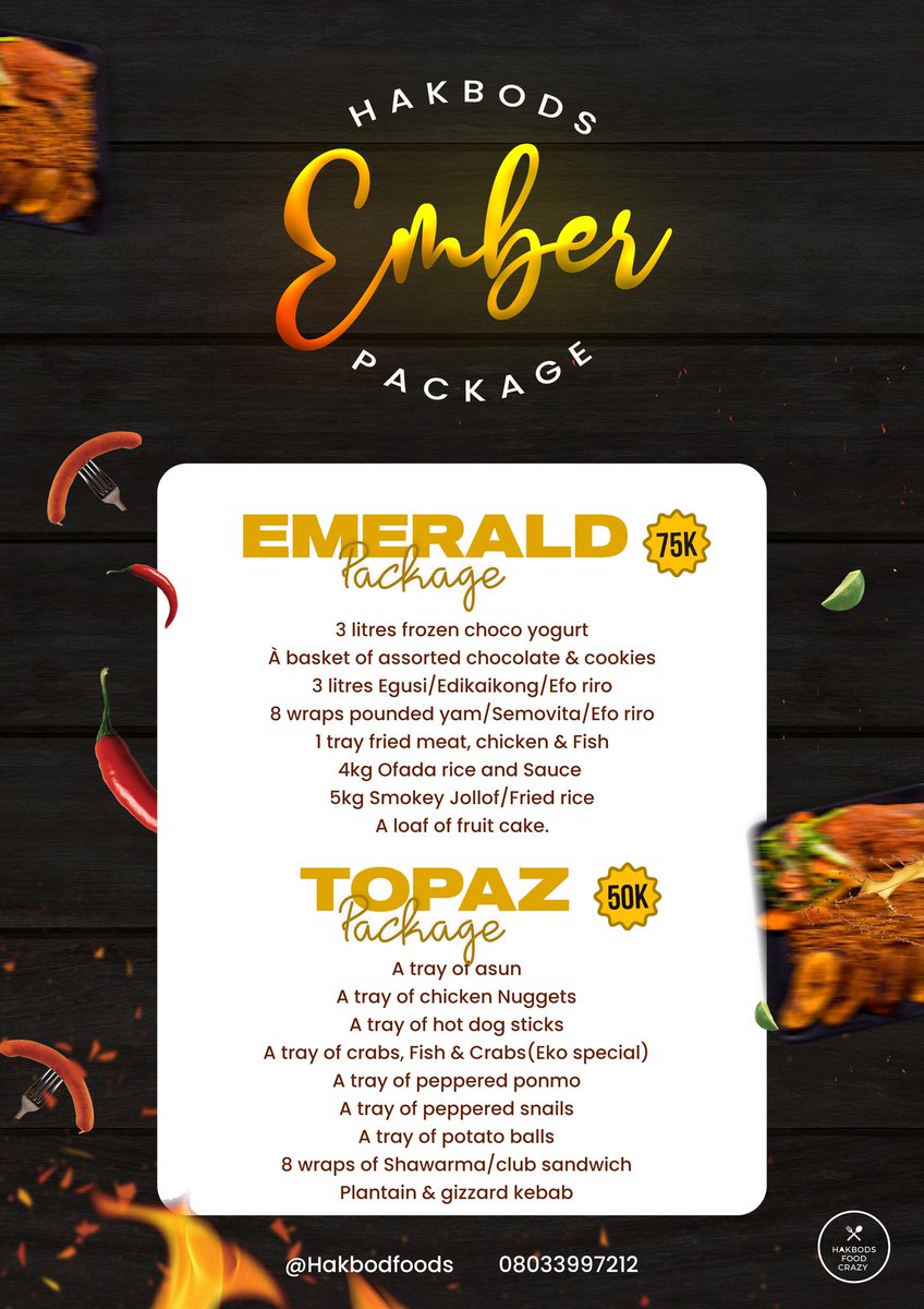 hakbods's tweet photo. Wahala for who no like Ember package o 
Start placing your orders for Hakbods Ember package, we have limited slots only 
Please rt, our customers are on your tl https://t.co/z440k89uUX