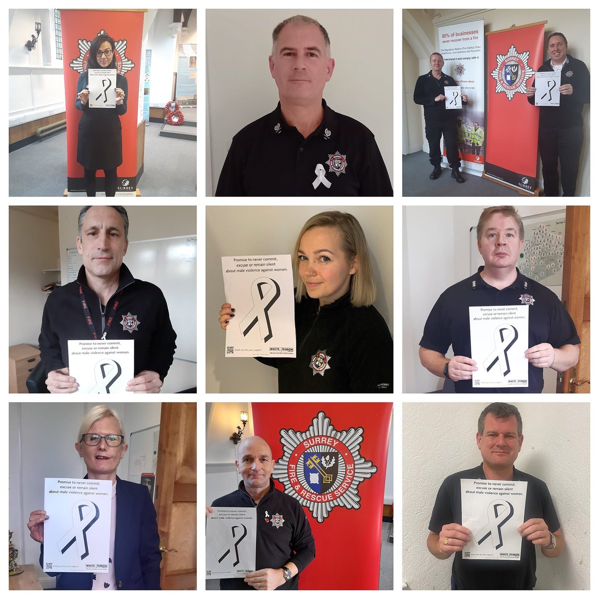 For #WhiteRibbonDay our colleagues are taking a stand to END violence against women. There's been an increase in domestic abuse & other violence against women during the pandemic. Call the Your Sanctuary helpline on 01483 776 822. Dial 999 in an emergency. You are not alone.