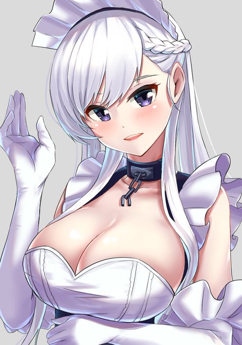 #ベルファスト 
メイドっぽいポーズしてみた!

#アズレン 