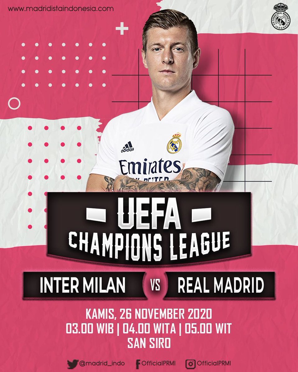 #UCLday 

Inter Milan vs Real Madrid 
Kamis 26 Nov 2020 
Live SCTV

#Halamadrid