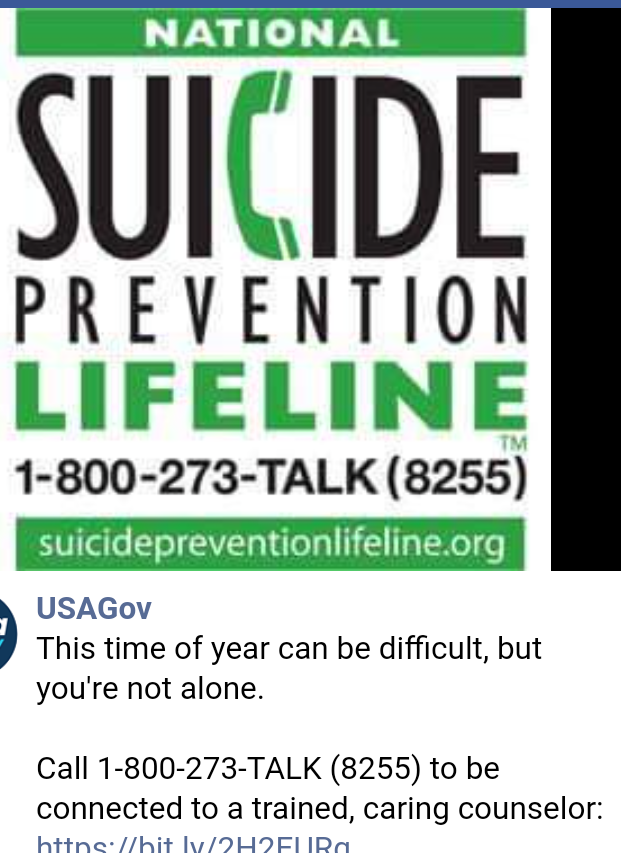 #SuicidePrevention The holidays can suck ass a lot. Despite my flaws and being regularly unstable; and a major thundercunt. I'm actually a pretty good friend and listener. So you may feel free to hit me up too for peer support. ❤ https://t.co/RlagsEng2c