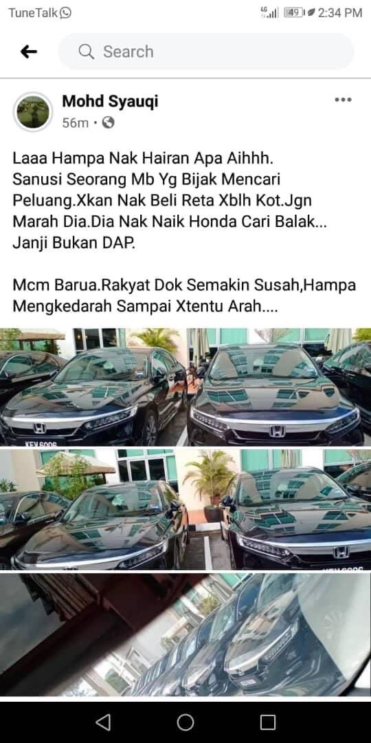 12 Fakta Berkaitan Isu Pembelian Kereta Honda Civic Oleh Kerajaan Negeri KedahIni adalah bebenang.Credit:  @afnanhamimitaib