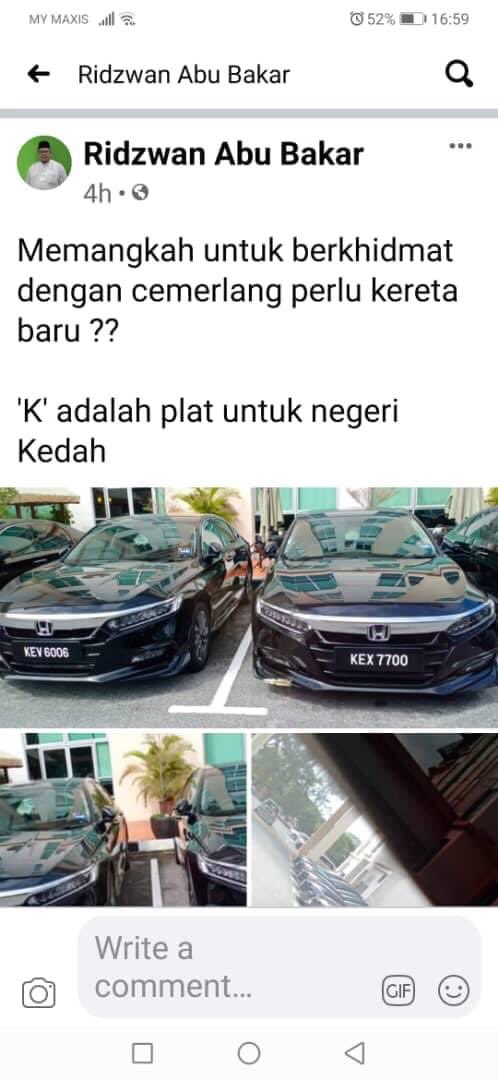 12 Fakta Berkaitan Isu Pembelian Kereta Honda Civic Oleh Kerajaan Negeri KedahIni adalah bebenang.Credit:  @afnanhamimitaib