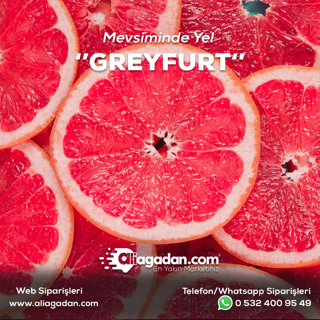 🍃Karayipler’den Ülkemize, Turunçgillerin En Güzel Renklisinin, Mutfaklarımıza Girme Mevsimi Geldi!
.
Kışın şifalı içeceklerinin en güzeli, kahvaltı sofralarının en güzel reçel ve marmelatlarının ana malzemesi!
.
🌱Greyfurt’un En Güzelini Mevsiminde Ye!
.
#EnYakınMarketiniz