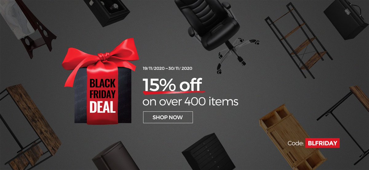 Black Friday Deal starts now! 15% off on over 400 items:
desks, chairs, shelves... 
Enter here: songmics.com/black-friday-s…
#BlackFriday #giftvouchers #Deals