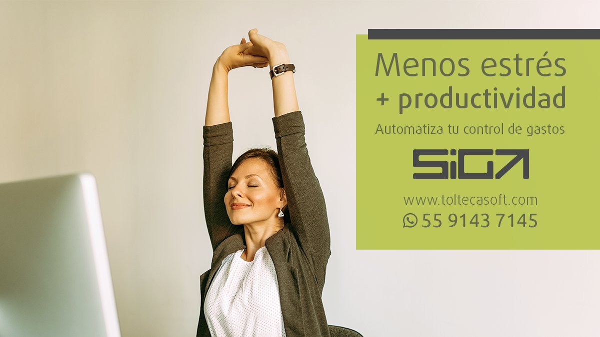 toltecasoft's tweet photo. Al automatizar tu control de gastos se reduce el estrés generado al personal lo que ayuda a su bienestar e impulsa la productividad. 

https://t.co/dIIkxaZv1g 

#SiGA #ToltecaSoft #ControldeGastos https://t.co/5zb4IcR0M4