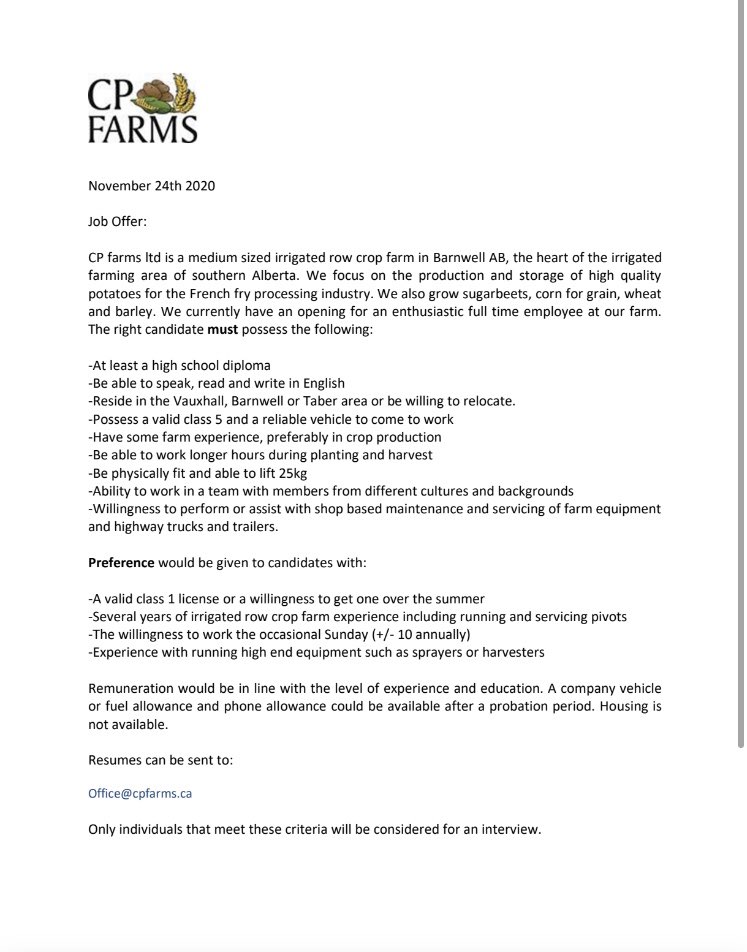 cpfarmsltd's tweet photo. We’re hiring. Tell your unemployed smart friends. https://t.co/vK4FXDG5ds