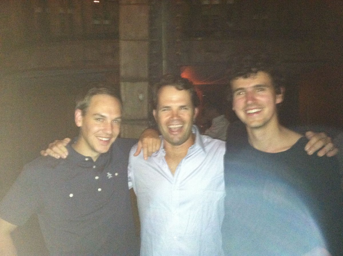 cwalker123's tweet photo. Great to find old pics...at Rickhouse in SF with co-founders @briandialpad and @alexcornell circa 2012.  Weird that we all look the same today. https://t.co/p97zPuv1cV