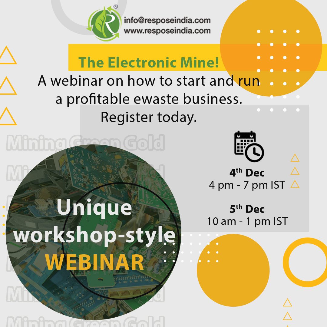 ResposeIndia's tweet photo. Be an enviropreneur.
#Circulareconomy #startups #ewaste #GreenGold #wastemanagement #waste #recycling #recycle #resposeIndia https://t.co/S6H5ZLKHuH