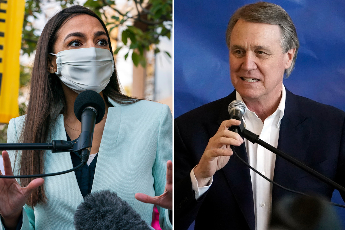 Sen. David Perdue invites AOC to Georgia to campaign for his rival John Ossoff