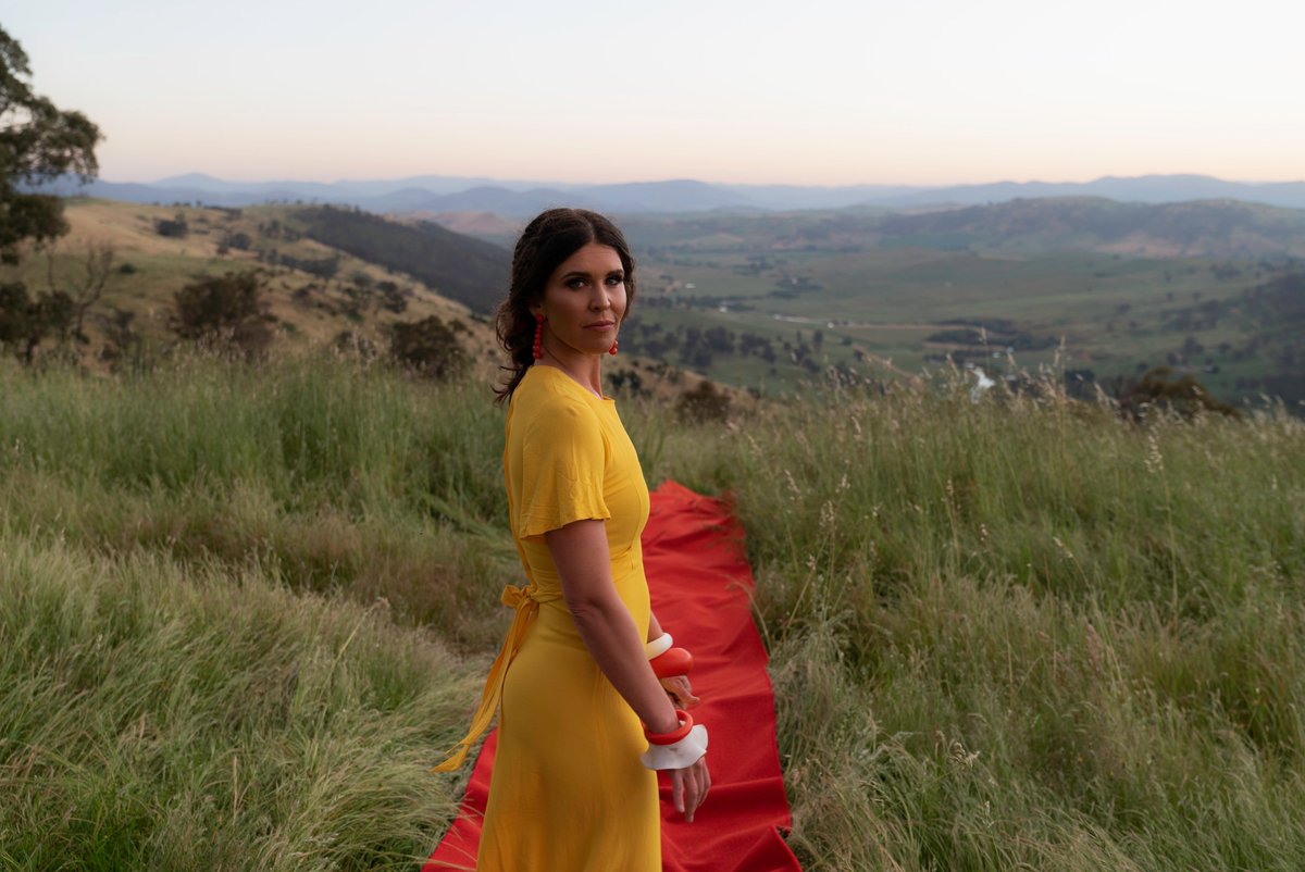 civilians_co's tweet photo. .@Fannylumsden out here winning best-dressed on the 2020 #ARIAs red carpet from Tooma's mountain tops 👗 https://t.co/iDUjcAREV3