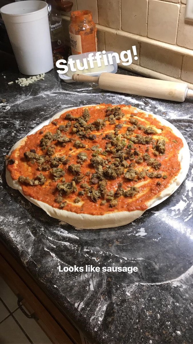 trixcat61's tweet photo. @MarkMaddenX We’ve done a thanksgiving pizza, it’s delicious! https://t.co/vQSIaAenbz