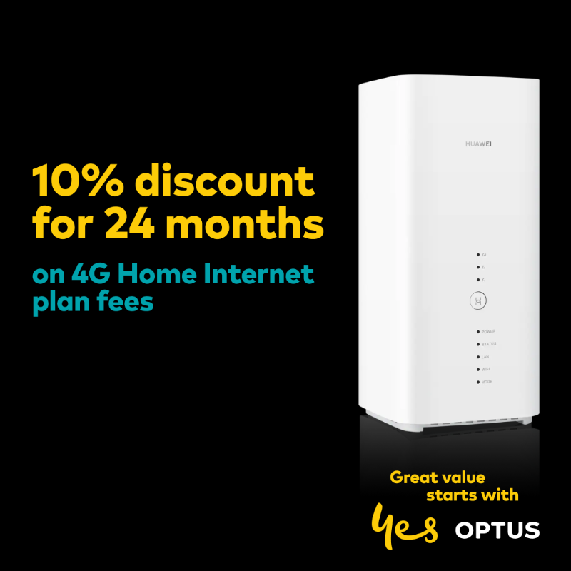 Optus's tweet photo. Black Friday is back. Save 10% on 4G Home Internet plan fees. Hurry, offer ends 06/12/20. Avail. to eligible customers who sign up to a new 4G Home Internet plan. T&amp;Cs apply.