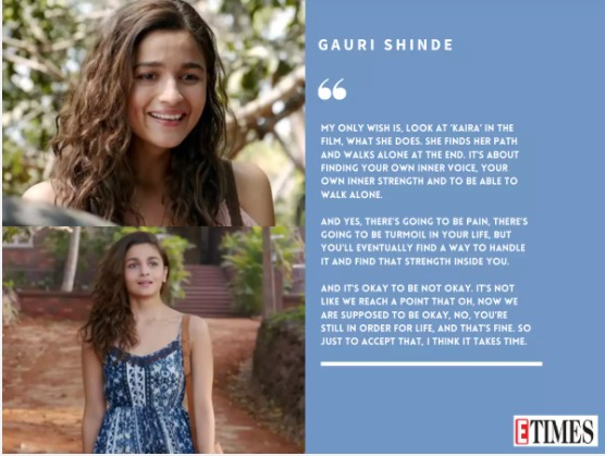  #Exclusive!  #GauriShinde shares her special message to all the Kaira’s finding comfort in her movie 'Dear Zindagi'Read on more here:  https://bit.ly/2JanqDk  #4YearsOfDearZindagi