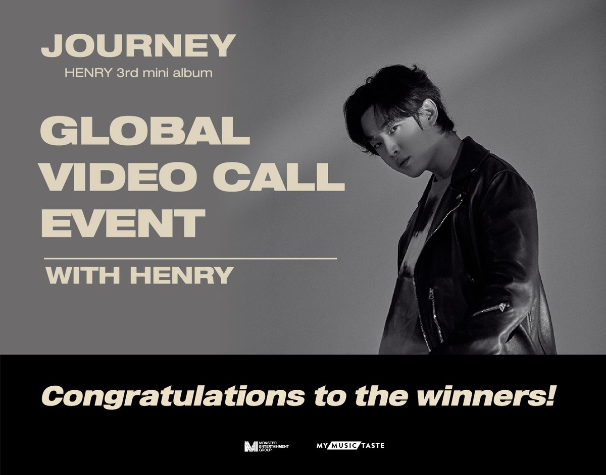 _mymusictaste's tweet photo. Time to check your inbox! 📨

All the winners of the #HENRY_Fansign have been notified!🙌

Congratulations to the winners! 

We thank you for your support shown for this event! 🥳

#HENRYJOURNEY #HENRY #헨리  #GlobalVideoCall #HENRY_Fansign with #MyMusicTaste https://t.co/7jaFDUeKXe