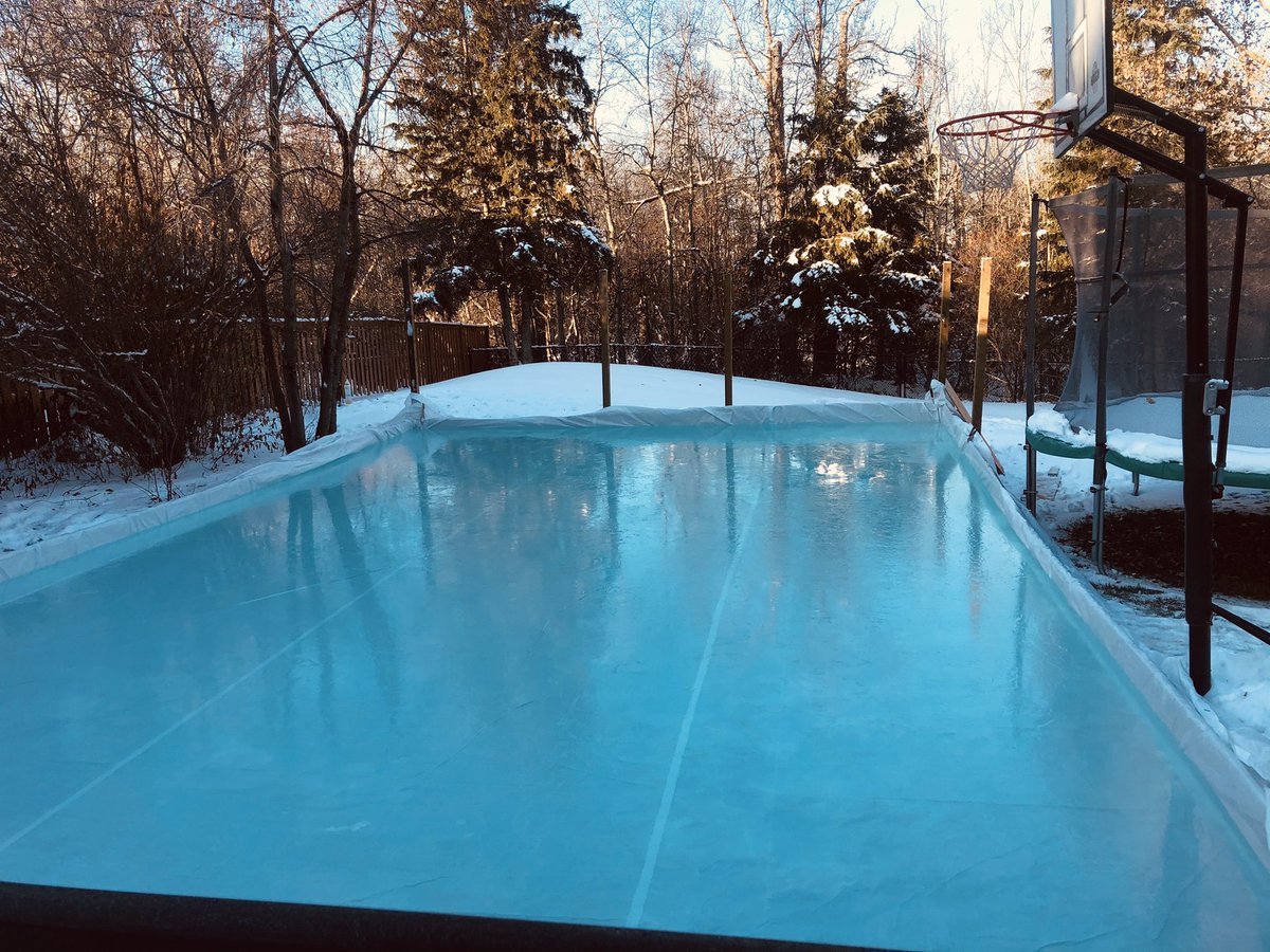 Dowhanz77's tweet photo. With our luck COVID-19 will bring us +10 weather in November/December. Lol. If all goes well we will be skating by Sunday. Last minute backyard rink. https://t.co/vrrKjSCFvE