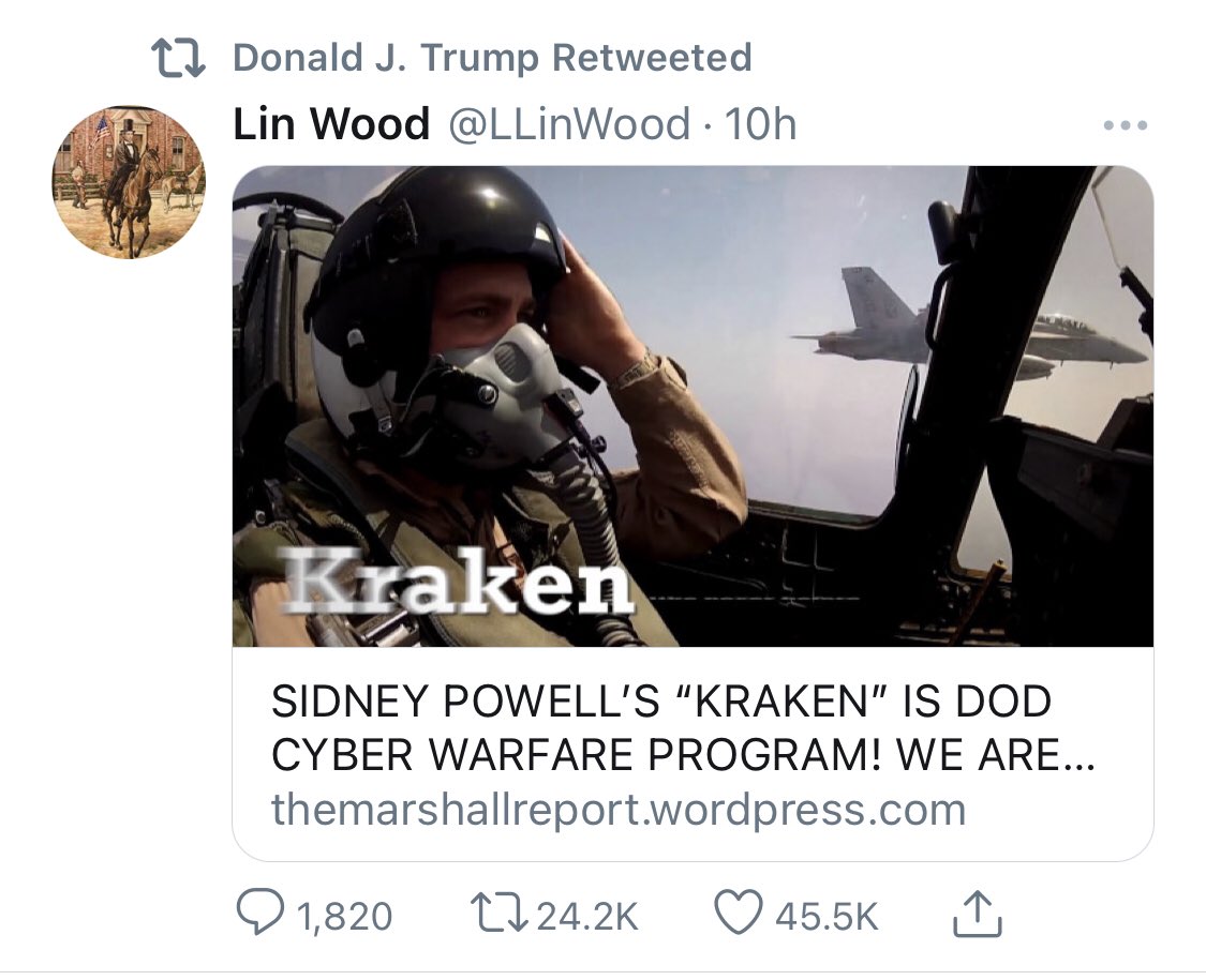 Holy shit Trump just retweeted the link to the batshit blog