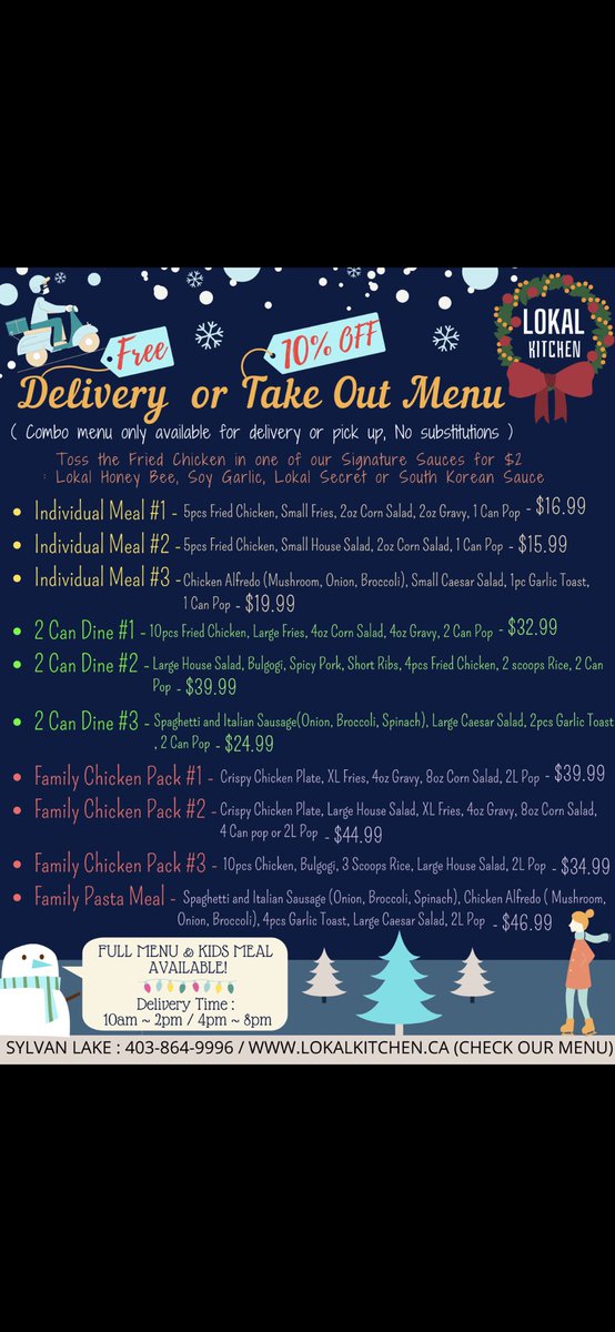 lokalkitchen's tweet photo. #freedelivery or 10% off on #takeout/#pickup, check out our new combo menu available for #delivery or pick up only. Full menu also available. #eatlocal #supportsmallbusiness #supportlocal #curbsidepickup https://t.co/S8eSjhoNUt