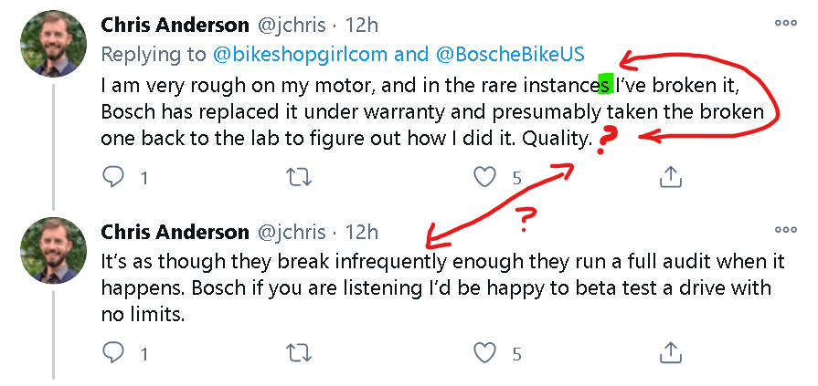 420_Bike_Life's tweet photo. @JohnGMandziuk @jchris @bikeshopgirlcom @BoscheBikeUS I prefer motors that don't break as easy as apparently proprietary Bo$ch motors do. I've run hub motors for nearly 2 decades; VERY HEAVY use (f/t mobility aid; child to school; moved homes 3 times); NEVER had motor break; certainly not to the insane frequency reported here. https://t.co/HDHotdUDrm