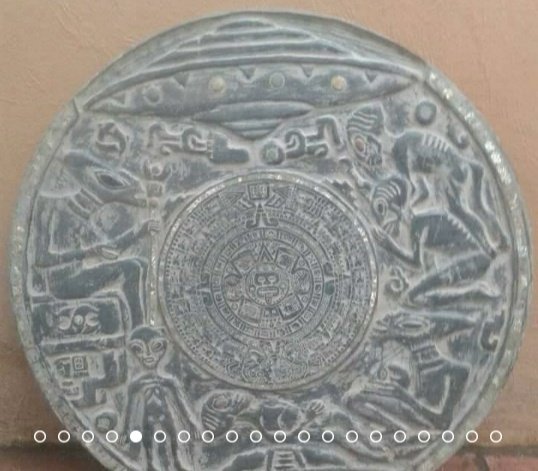 CadetRey's tweet photo. @robininthegreen @mejustbeth Sooo....gonna leave this here....found during the Maya Train excavation 2019 or 2020. What's at the top of the Mayan Calendar? And all over the stone??? 🤷‍♀️ https://t.co/RZ6a6DWoFA
