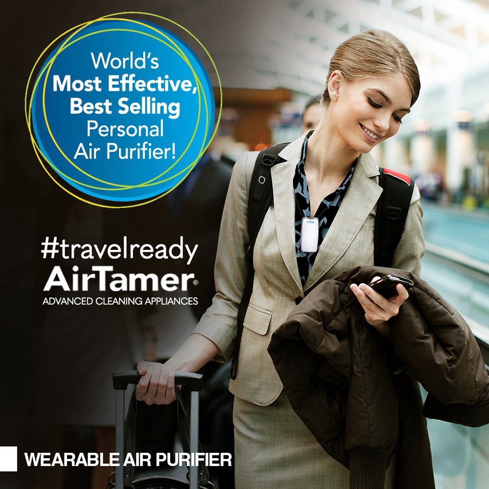 GlobalKartIndia's tweet photo. An absolute necessity for all explorers, #AirTamer - a #wearable #airpurifier -  keeps away the #pollutants and #viruses so that you #travel safely and without fear. Be #travelready with AirTamer! Know more: https://t.co/8kULOWVSbk https://t.co/WYlUS1UDc9