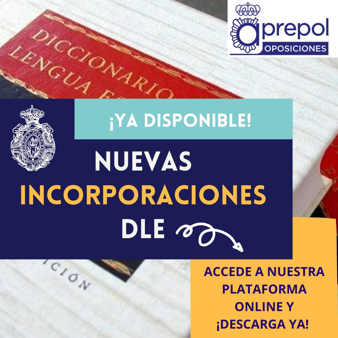 Aprepol's tweet photo. Ya disponible en la plataforma. Nuevas incorporaciones DLE. #aprepol #aprepoloposiciones #cnp #PoliciaNacional #oposicione https://t.co/ar2YepAfNr