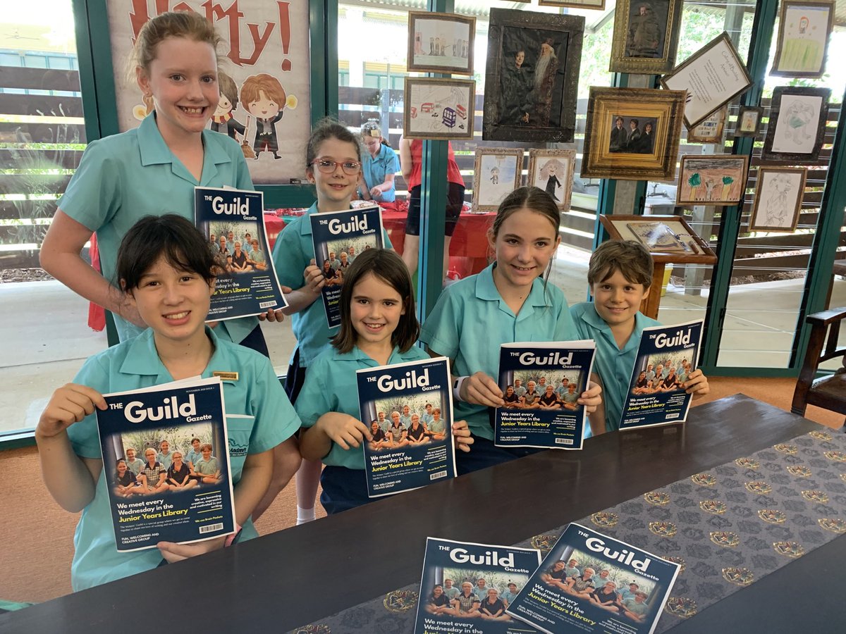 Here is the Writers’Guild from St Andrew’s Catholic College. They are proudly displaying the first issue of The Guild Gazette.
