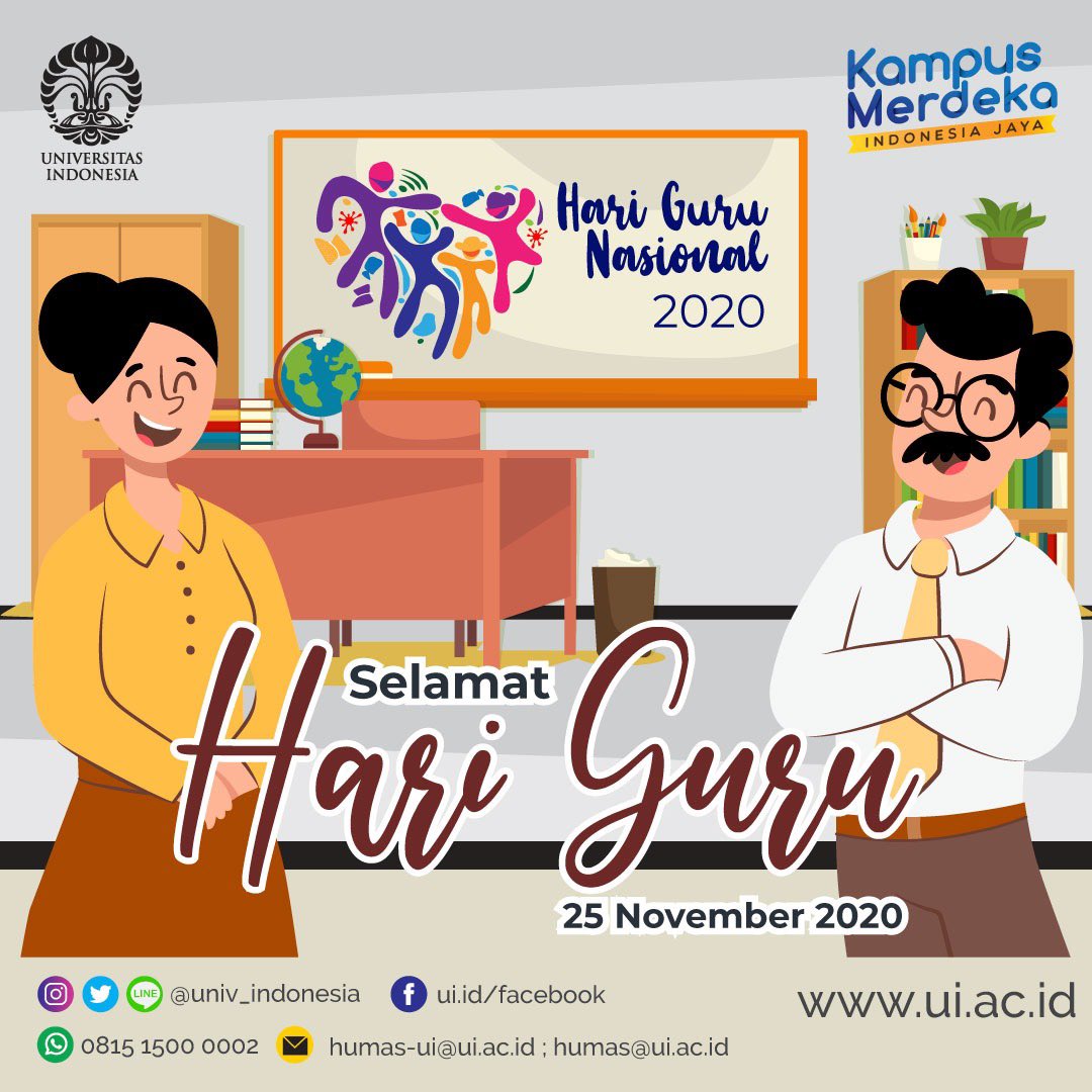 univ_indonesia's tweet photo. "Setiap orang menjadi guru, setiap rumah menjadi sekolah” Ki Hajar Dewantara 

Selamat Hari Guru!

#HariGuruNasional2020 #MerdekaBelajar https://t.co/05xJGHaBdE