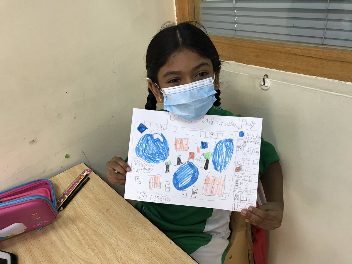 DESSyear2's tweet photo. In #DESSYear2Red we have been learning about using maps and symbols as part of #DESSsocialstudiesweek  🗺 we created our own map of the central playground that included a key @DESSSocials 🇦🇪 https://t.co/ZogL4ChH3K