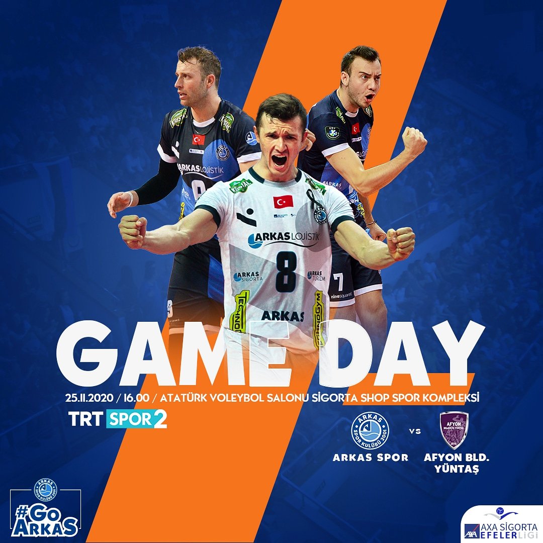 arkas_spor's tweet photo. 🏆 AXA Sigorta Efeler Ligi⠀ ⠀
🏐 Arkas Spor - Afyon Bld. Yüntaş 
📍 TVF Atatürk Voleybol Salonu Sigorta Shop Spor Kompleksi 
👉 25.11.2020⠀⠀⠀⠀
⏰ 16:00
📺 TRT SPOR2
🔵⚪ 
#GoArkas 
#ArkasSporKulübü  #medicanasaglik #ninesquared #axasigortaefelerligi #MaskeniTak😷 https://t.co/qzKMeY1NtS