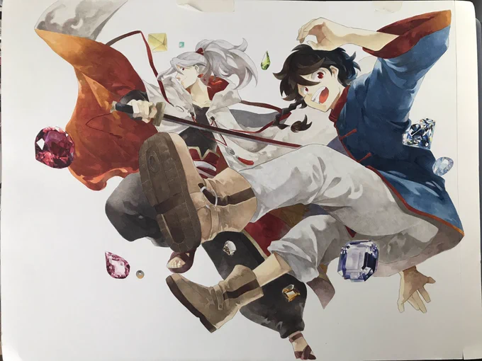 扉絵制作過程
タイトルロゴとかすごく素敵で華やかにしていただきましたありがとうございます!

#アラガネの子 