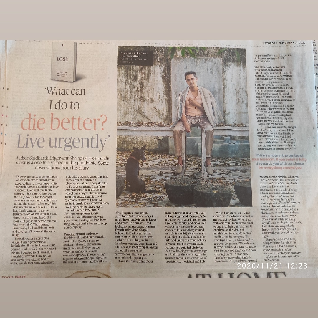 SaherM's tweet photo. 'The miracle of being alive is lost in the exhaustion of staying alive'
Lovely feature in The Hindu' @the_hindu 22.11.2020 https://t.co/ViHlIxEgTn