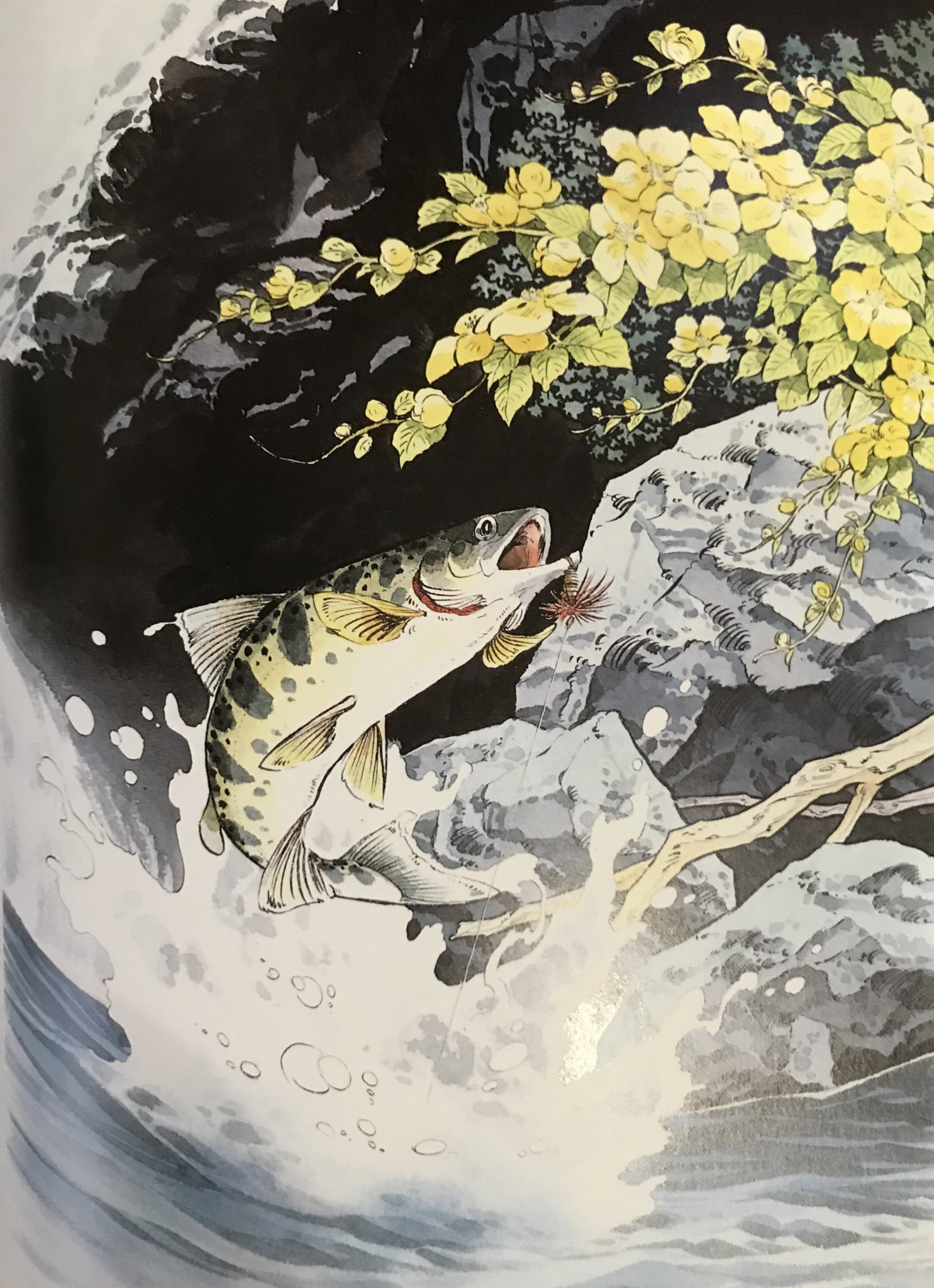 【絵画】ネイチャーアート　「ヤマメ」原画 絵画】ネイチャーアート「ヤマメ」原画