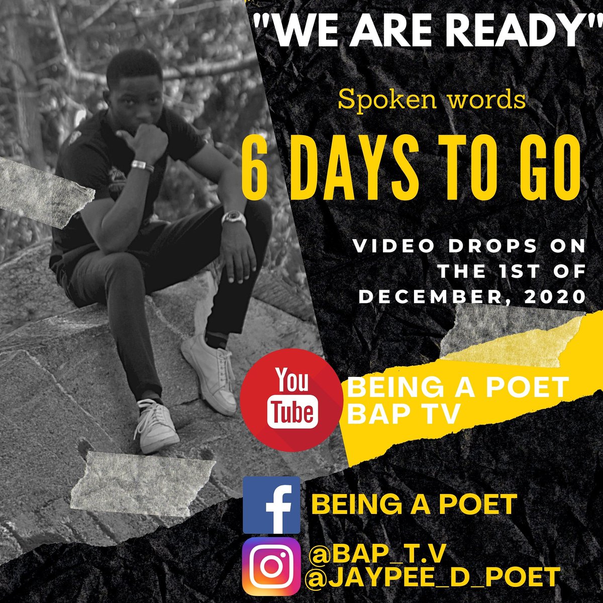 jaypee_d_poet's tweet photo. Art should be ARTiculated
Watch out for it
#WEMOVE #WEAREREADY #THISISNOTAFULLSTOP #SPOKENWORDPOETRY #spokenword #poetry #cinematography #OfficialVideo #artist #art #inspired #Engineering https://t.co/ovZShSSaOQ