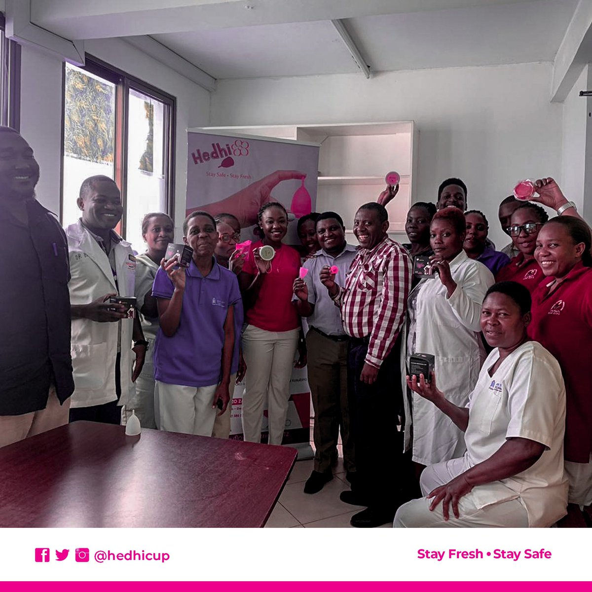 HedhiCup's tweet photo. Team yetu ilipata nafasi ya kuongea na wataalamu wa Afya pamoja na wafanyakazi wote wa @mariestopestz kuhusiana na swala zima la Hedhi, Hedhi Cup, HedhiApp pamoja na changamoto nyingine zilizopo katika kipindi cha Hedhi..Kwa pamoja tukishirikiana kusukuma gurudumu la maendeleo https://t.co/6f6TmnFDsT