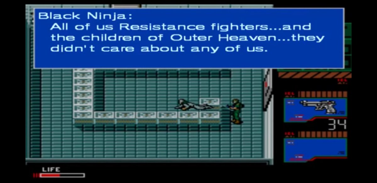 1. It's story deals with heavy subject matter like the nature of war, orphanage and abandonment, nuclear warfare, and the shortage of oil supplies.For a 1990 game, this game is packed with political commentary, and has aged rather well.