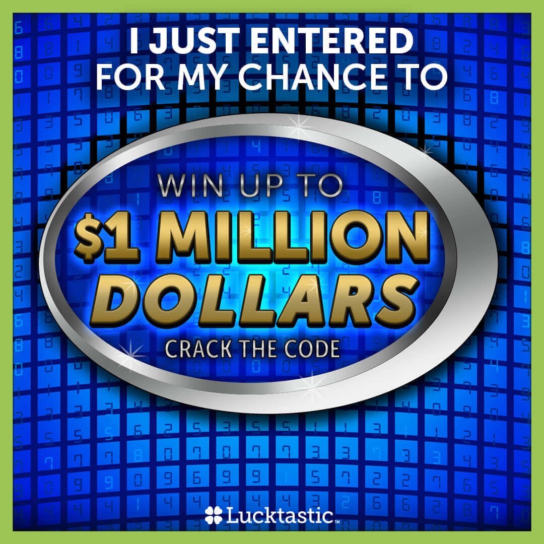 Jicandy's tweet image. I just entered for a chance to win a million dollars, what about you? lucktastic.onelink.me/3188221026?pid…