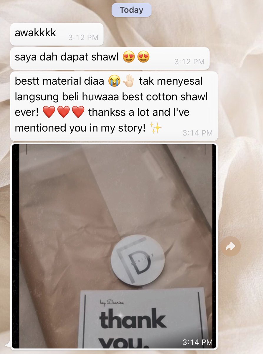 ScarfbyD's tweet photo. Customer yang baik juga rezeki. Good reviews will always be the best marketing.

Customers’ reviews>>>>>>>>>> https://t.co/ltxtyVZva2