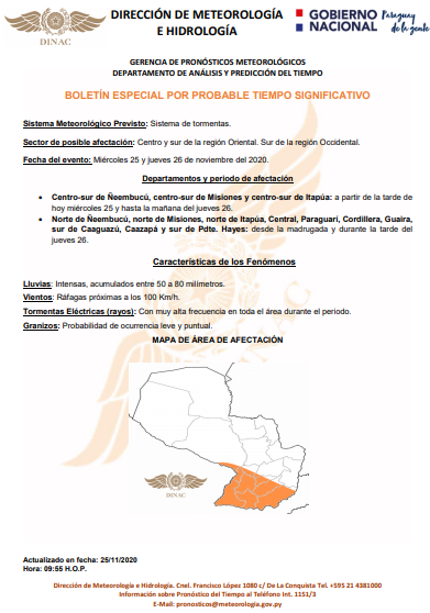 Dirección de Meteorología e Hidrología - DMH tweet media