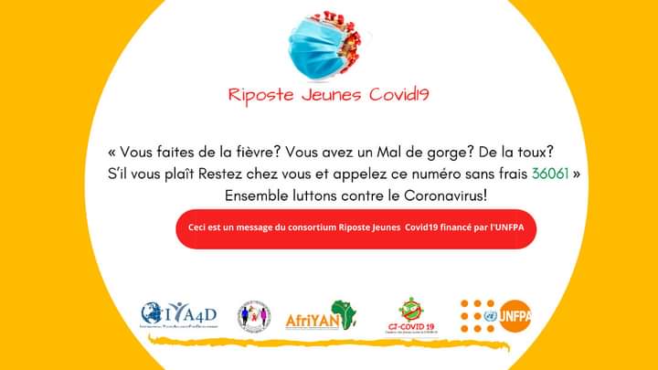 Reposte des jeunes  contre la Covid19 
<a href="/19Riposte/">Riposte Jeunes Covid-19</a> 
<a href="/Iya4D/">IYA4D</a> 
@Unfpamali 
<a href="/MaliAfriyan/">AfriYAN Mali</a> <a href="/CjCovid/">CJ COVID-19 🇲🇱</a>